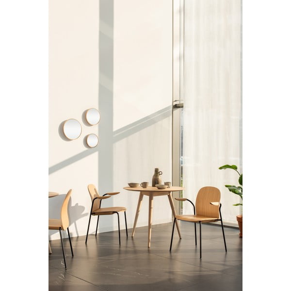 Sedie da pranzo in set marroni/marrone cognac con effetto noce impilabili 2 pz Book – Gazzda-image-2