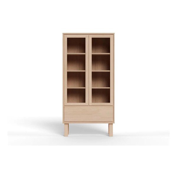 Vetrina colore naturale chiaro impiallacciata 90x180x35 cm Lamberth – Actona-image-2
