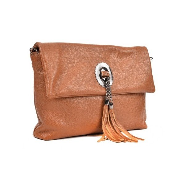 Koňakově hnědá kožená kabelka crossbody Roberta M Elisa-image-1