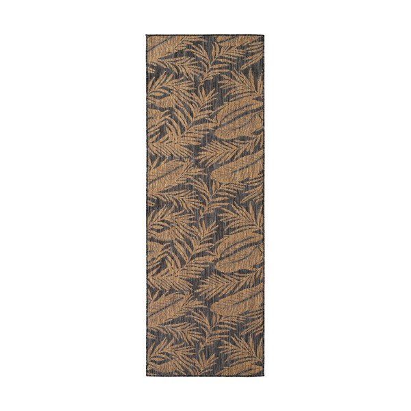Passatoia da interno ed esterno nera/marrone 80x250 cm Mira 1451 – Ayyildiz Carpets