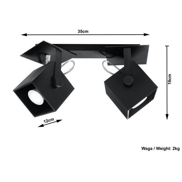 Černé stropní svítidlo Sollux Noe Dos-image-3