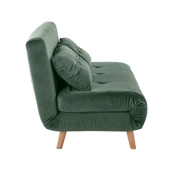 Divano in velluto verde 125 cm Magalli - Støraa-image-3