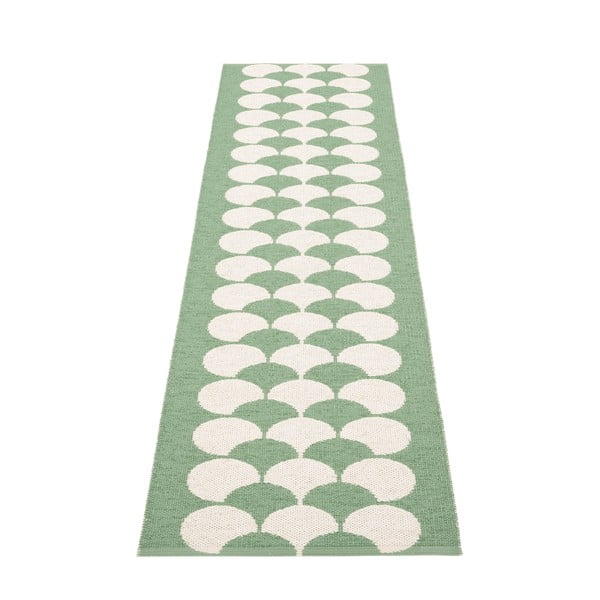 Passatoia da interno/esterno verde/color crema 70x250 cm Poppy Oregano – Pappelina