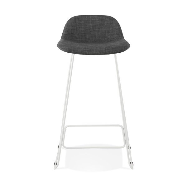 Sgabello da bar grigio con gambe bianche, altezza seduta 76 cm Vancouver - Kokoon-image-1
