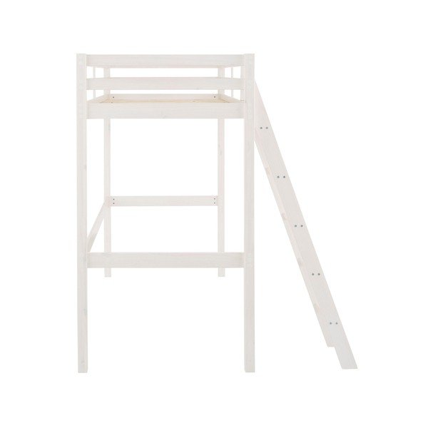 Letto da bambini rialzato bianco senza testiera con rete inclusa 90x200 cm Alpi2 – Støraa-image-4