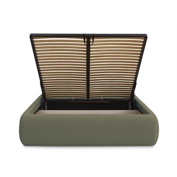 Letto matrimoniale imbottito verde scuro con contenitore/senza testiera con rete inclusa 160x200 cm Inera – Bobochic Paris-image-4