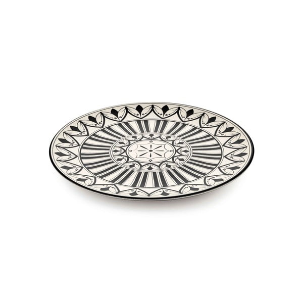 Set di 6 piatti in porcellana crema con ornamento nero Maroc Tabak, ⌀ 26 cm - Mia-image-1