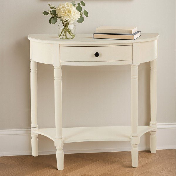 Tavolo consolle bianco in pino massiccio 33x81 cm Heritage – Premier Housewares-image-1