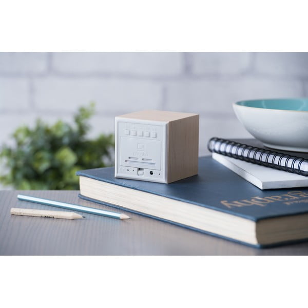 Sveglia digitale Wooden Cube Click – Gingko-image-1