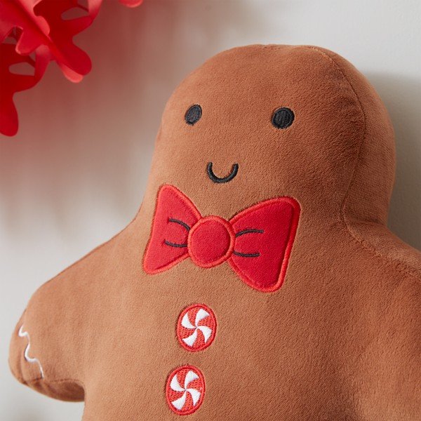 Cuscino decorativo in velluto con motivo natalizio 28x37 cm Gingerbread - Catherine Lansfield-image-3