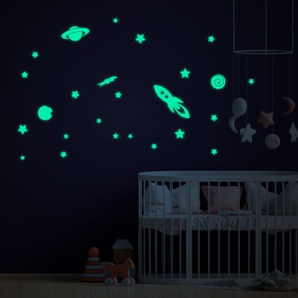 Set di adesivi murali per bambini "Stelle e pianeti". - Ambiance-image-3
