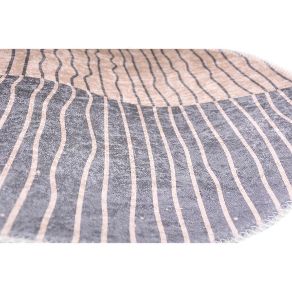 Tappeto rotondo lavabile in grigio e crema ø 120 cm Yuvarlak - Vitaus-image-2