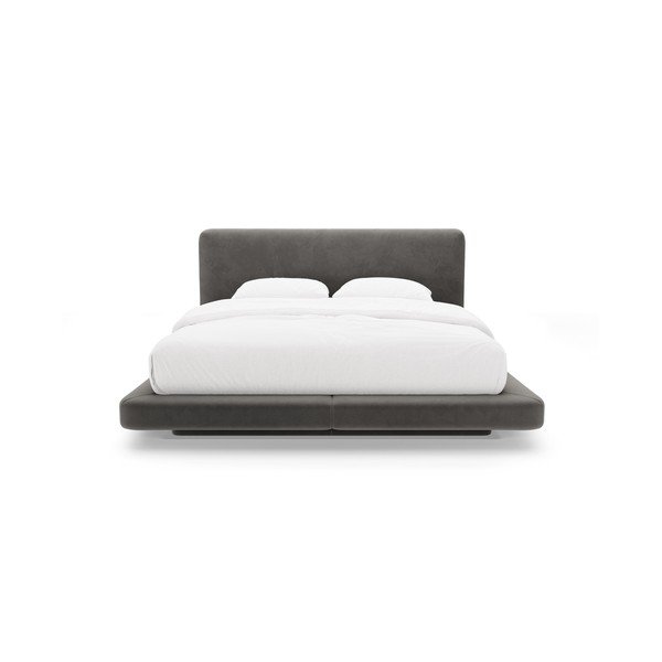 Letto matrimoniale imbottito grigio scuro 200x200 cm Linea – Micadoni -image-3