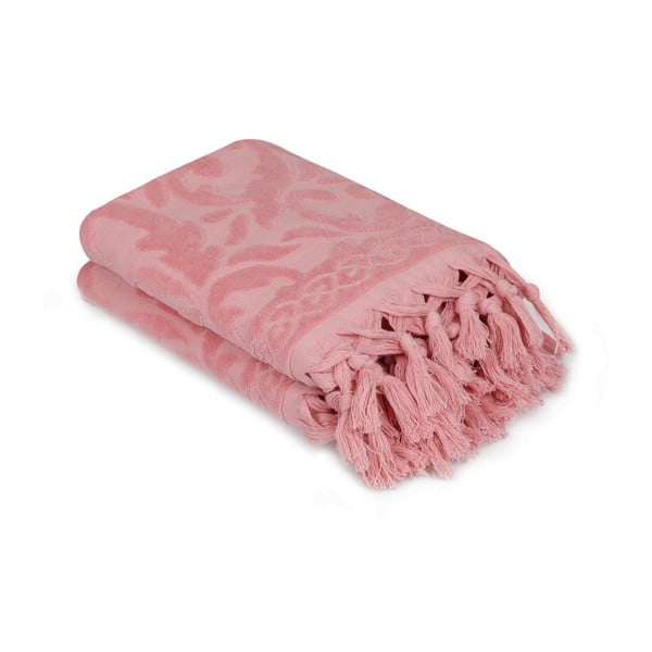 Set di 2 asciugamani rosa Madame Coco Bohème, 50 x 90 cm - Foutastic