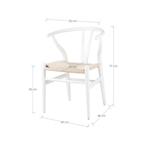 Set di 2 sedie da pranzo in legno bianco Ada - sømcasa-image-1