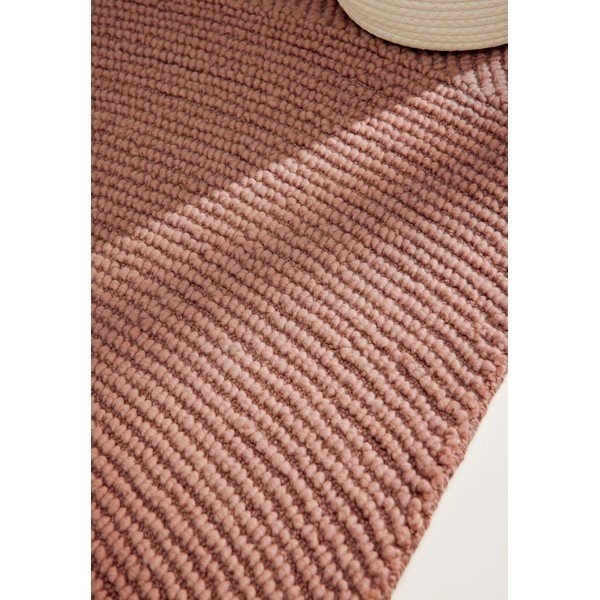 Passatoia color terracotta in lana tessuta a mano 80x300 cm Calmio – Hanse Home-image-2