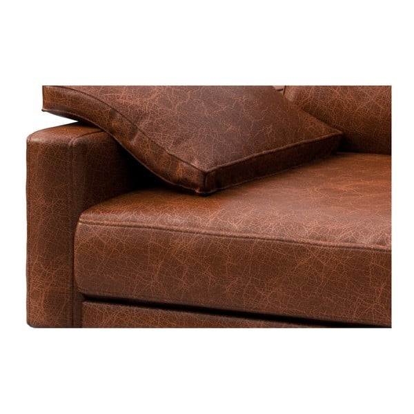 Divano in pelle rosso-marrone Musso, 211 cm - MESONICA-image-4