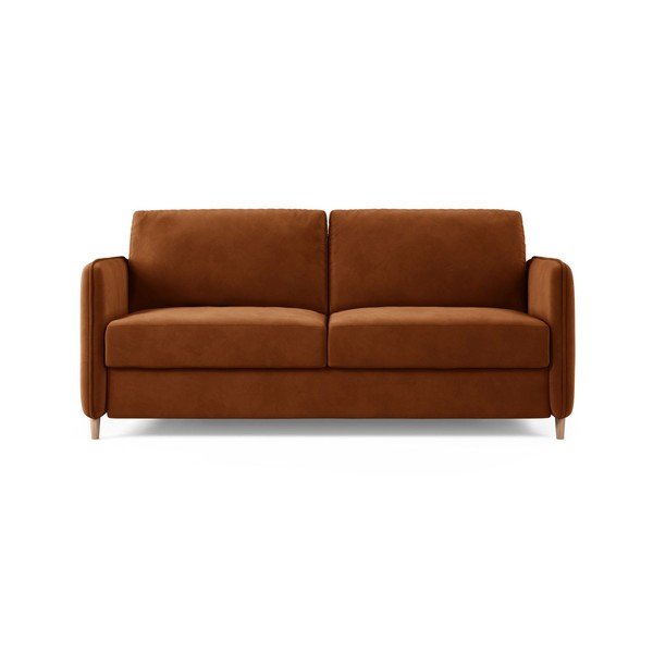 Divano color terracotta per il riposo quotidiano con rivestimento in velluto 184 cm – Micadoni 