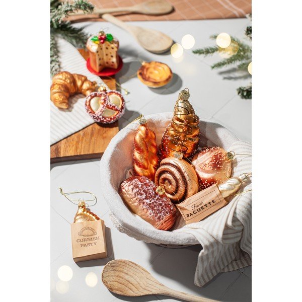 Decorazione per albero di natale in vetro 3,5 cm Plait Bread – Sass & Belle-image-2
