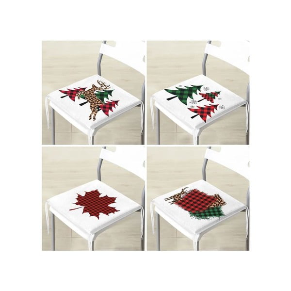 Set di cuscini per sedie a tema natalizio 4 pz 40x40 cm Tartan – Mila Home-image-4