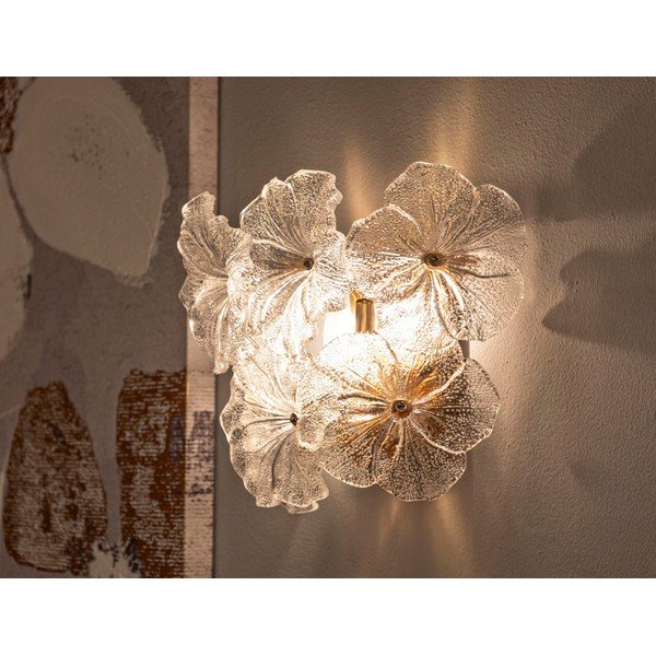 Lampada da parete dorata in vetro Ibiscus – Mauro Ferretti-image-1