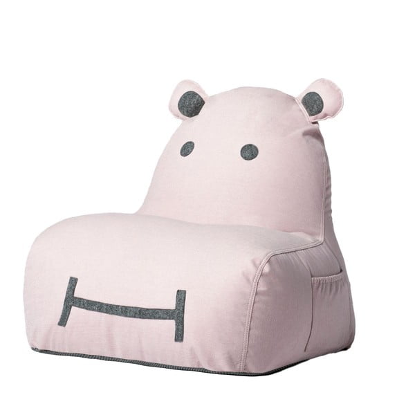 Borsa da divano per bambini rosa chiaro Hippo - The Brooklyn Kids