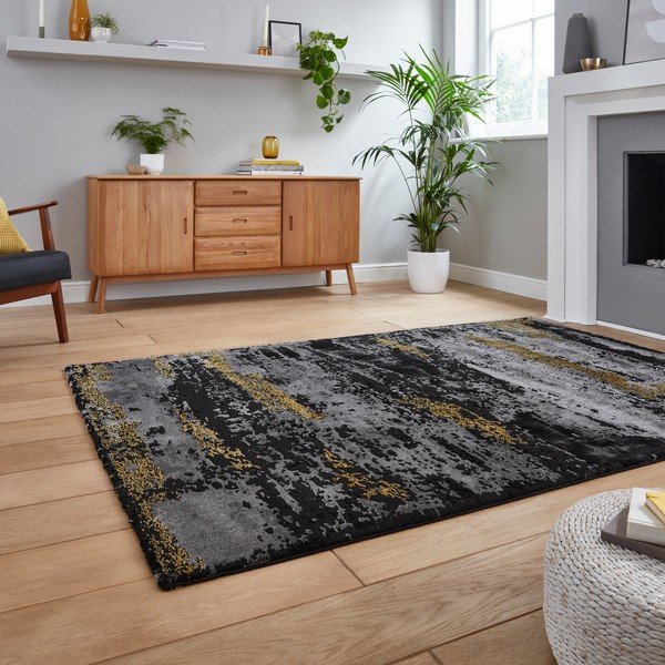 Tappeto nero/oro 230x160 cm Craft - Think Rugs-image-1