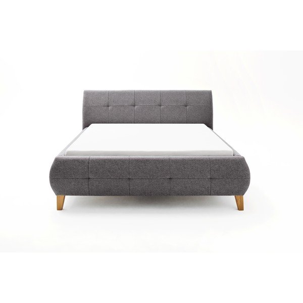 Letto matrimoniale imbottito color antracite con contenitore con rete inclusa 180x200 cm Matheo – Meise Möbel-image-4