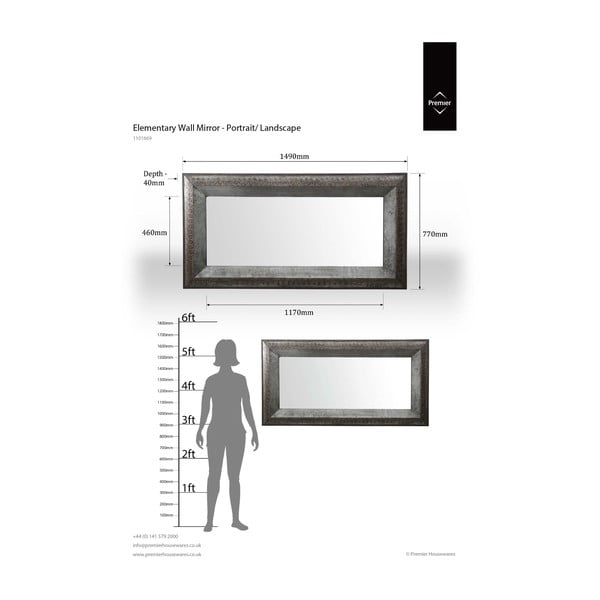 Specchio da parete 77x149 cm Elementary - Premier Housewares-image-1