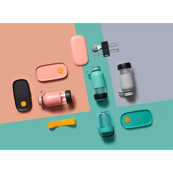 Bottiglia bottiglia da viaggio turchese in vetro 500 ml To Go – Lékué-image-1