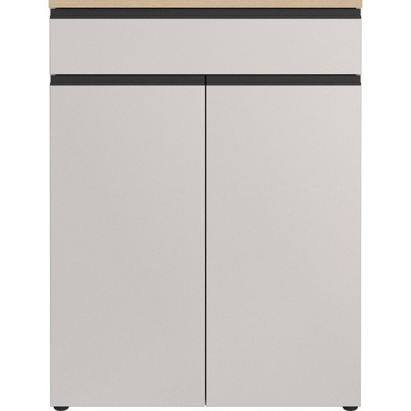 Armadietto greige/colore naturale chiaro 90x120x41 cm Cormano – Germania-image-4