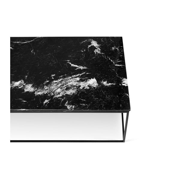 Tavolino in marmo nero con gambe nere Gleam, 120 x 75 cm - TemaHome-image-3