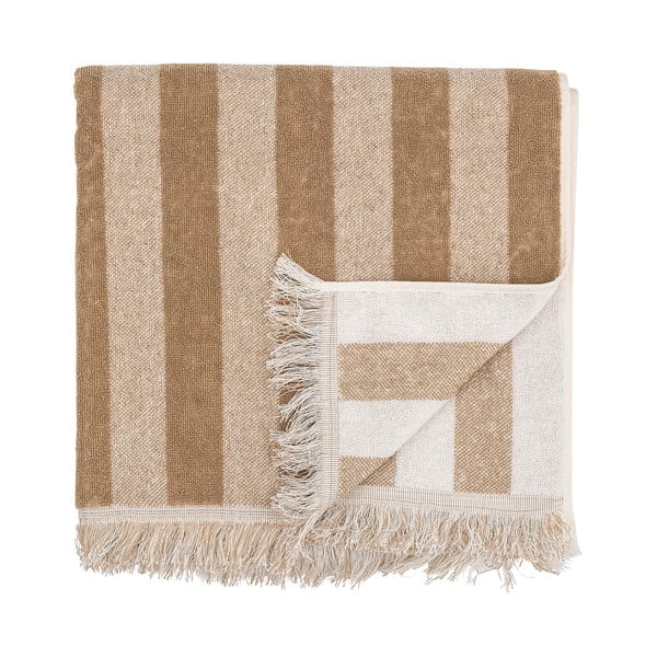 Asciugamano in cotone marrone e beige 50x100 cm Elaia - Bloomingville