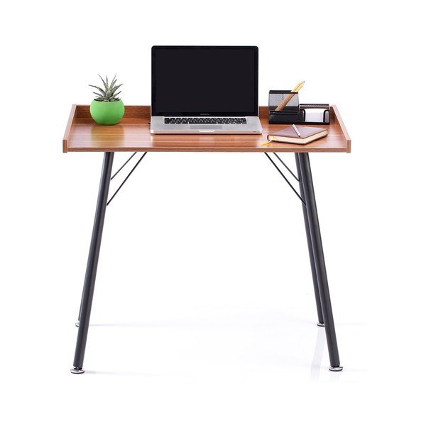 Tavolo da lavoro con piano in legno di noce 50x90 cm Fey - Homede-image-4