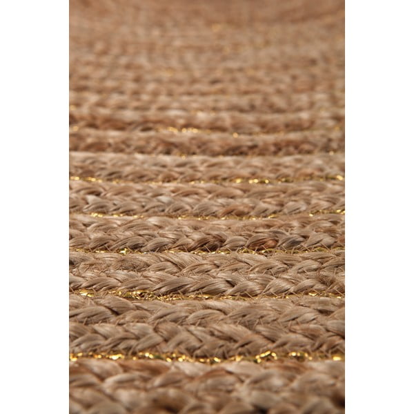 Tappeto rotondo marrone in iuta reversibile/tessuto a mano ø 140 cm Abha – Nattiot-image-3