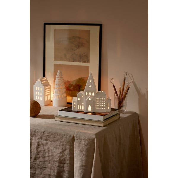 Portacandele in ceramica per tea light Urbania Lighthouse City - Kähler Design-image-4