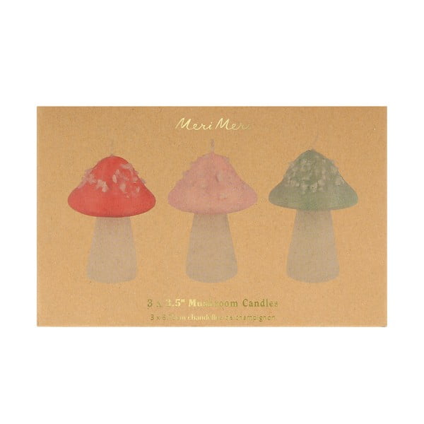 Candele in set da 3 pezzi Mushroom - Meri Meri-image-4