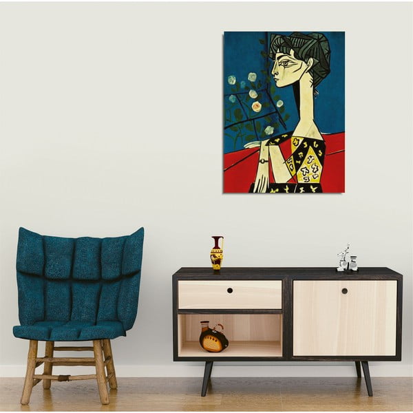 Riproduzione murale su tela Pablo Picasso Jacqueline con fiori, 30 x 40 cm Pablo Picasso - Jacqueline with Flowers - Wallity-image-1