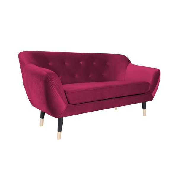 Divano rosa con gambe nere Amelie, 158 cm - Mazzini Sofas-image-2