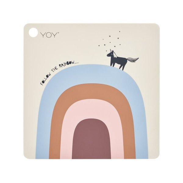 Tovaglietta per bambini in silicone 38x38 cm Follow The Rainbow – OYOY Mini