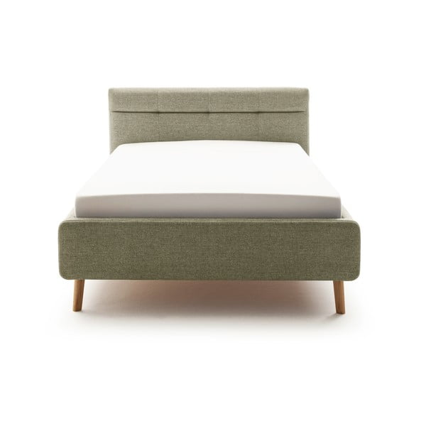Letto matrimoniale imbottito verde con contenitore con rete inclusa 140x200 cm Lotte – Meise Möbel-image-2