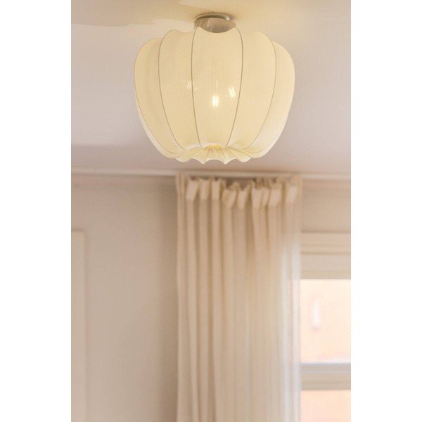 Plafoniera color crema in tessuto ø 50 cm Pion – Jotex-image-1