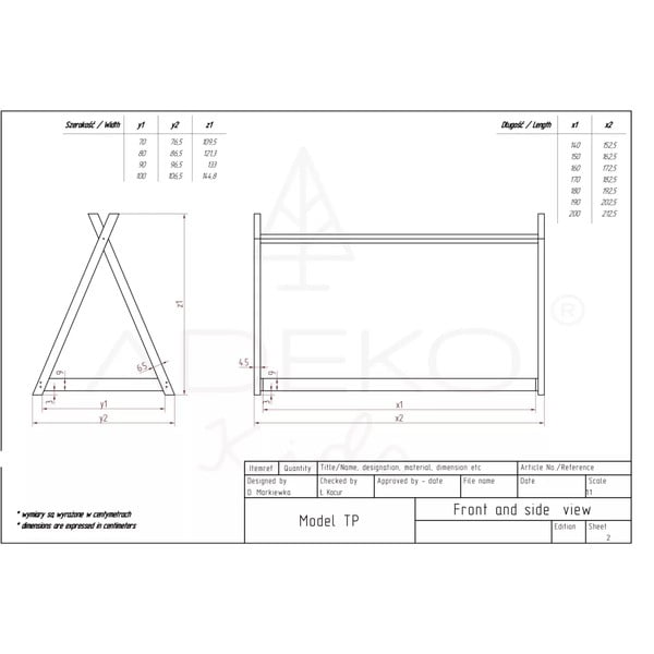 Letto da casa in legno di pino Mila TP, 90 x 160 cm - Adeko-image-4