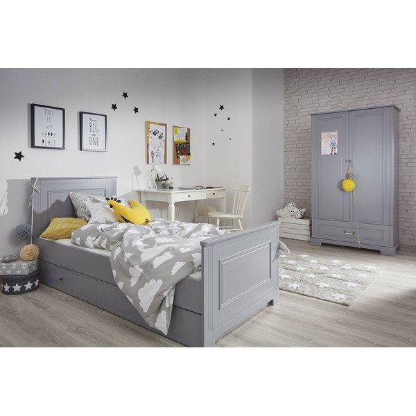 Armadio grigio per bambini 102x193 cm Ines - BELLAMY-image-1