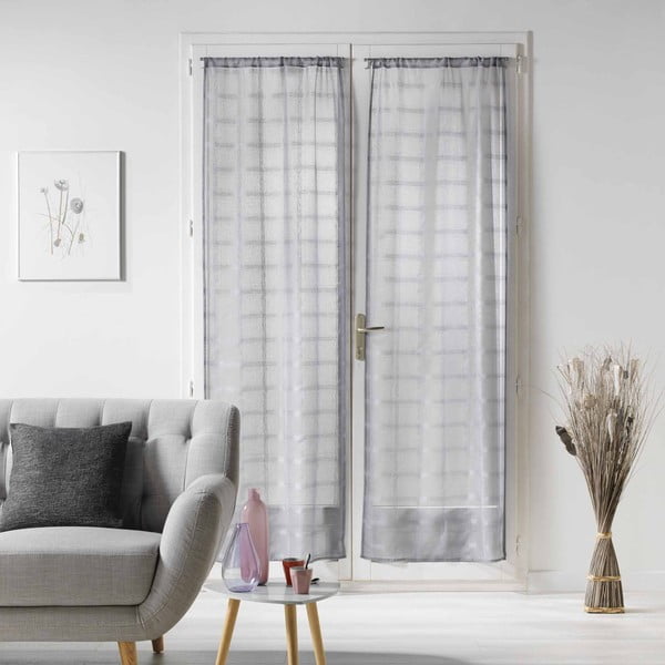 Set di 2 tende in voile grigio 70x200 cm Candide - douceur d'intérieur-image-2