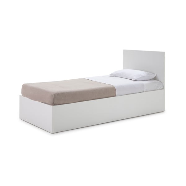 Letto bianco con contenitore e griglia 90x190 cm Kronos - Marckeric-image-4