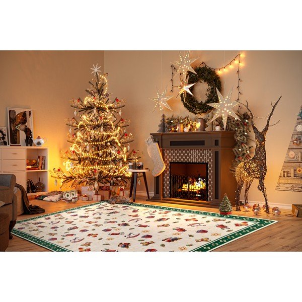 Tappeto verde con motivo natalizio 160x230 cm Green Christmas - Villeroy&Boch-image-1