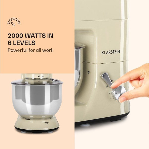 Robot da cucina multifunzione beige Lucia Morena - Klarstein-image-3