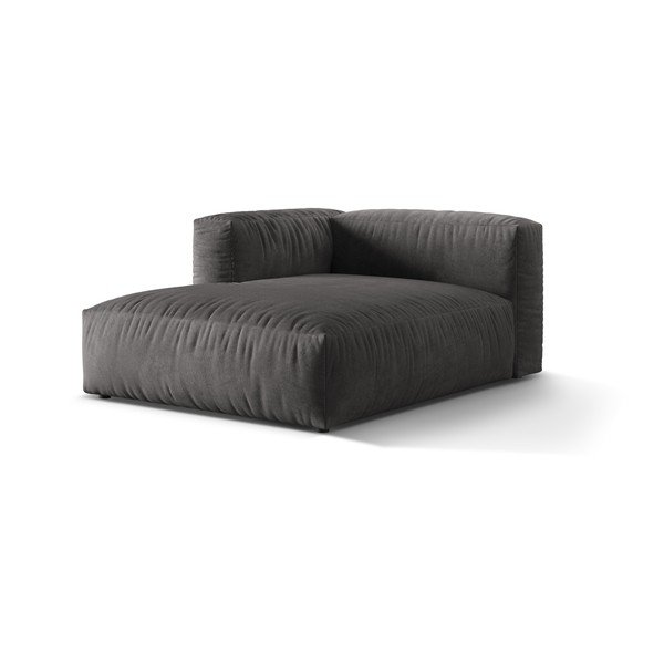 Parte divano componibile grigio (con penisola a sinistra) con rivestimento in velluto Martina – Micadoni -image-1