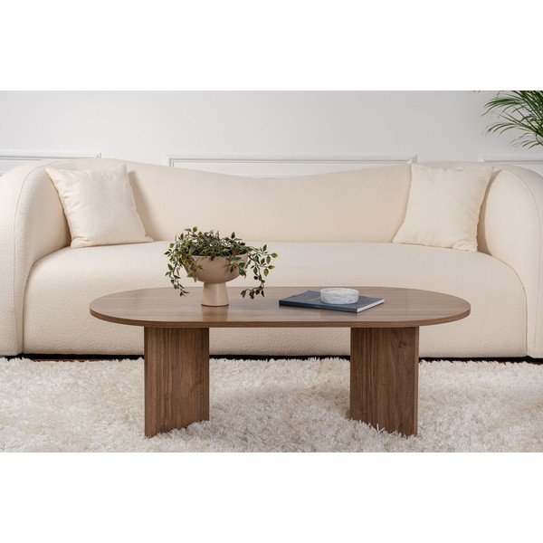 Tavolino da salotto marrone scuro con effetto noce 60x119 cm Sable – Kalune Design-image-3